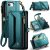 CaseMe iPhone 17e RFID Wallet Crossbody Case with Wireless Charging Green