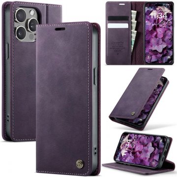 CaseMe iPhone 14 Pro Max Magnetic Wallet Case with RFID Blocking Purple