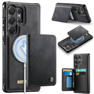 CaseMe Samsung Galaxy S26 Ultra Detachable Magnetic Wallet Case with RFID Blocking & Wireless Charging - Black