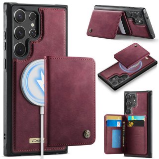 CaseMe Samsung Galaxy S24 Ultra Detachable Magnetic Wallet Case with RFID Blocking & Wireless Charging - Red