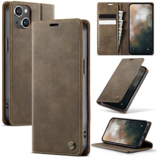 CaseMe iPhone 13 Mini Magnetic Wallet Case with RFID Blocking Coffee