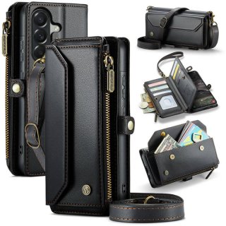 CaseMe Samsung Galaxy A57 Wallet RFID Blocking Crossbody Phone Case Black