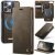 CaseMe iPhone 14 Pro 2-in-1 Magnetic Wallet Case – Wireless Charging & RFID Blocking Coffee