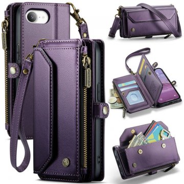 CaseMe iPhone 17e RFID Wallet Crossbody Case with Wireless Charging Purple