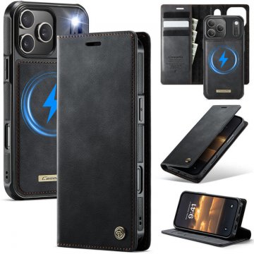 CaseMe iPhone 17 Pro 2-in-1 Magnetic Wallet Case – Wireless Charging & RFID Blocking Black