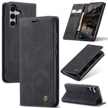 CaseMe Samsung Galaxy S25 FE Wallet Magnetic Suede Leather Case Black