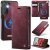 CaseMe Samsung Galaxy S23 2-in-1 Magnetic Wallet Case – Wireless Charging & RFID Blocking Red
