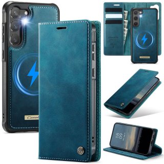 CaseMe Samsung Galaxy S23 Plus 2-in-1 Magnetic Wallet Case – Wireless Charging & RFID Blocking Blue