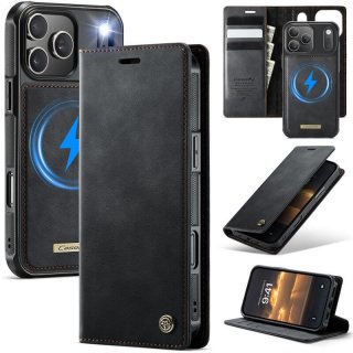 CaseMe iPhone 17 Pro 2-in-1 Magnetic Wallet Case – Wireless Charging & RFID Blocking Black