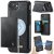 CaseMe iPhone 16e 2-in-1 Detachable Magnetic Wallet Case with RFID Blocking, Card Holder & MagSafe Compatible - Black
