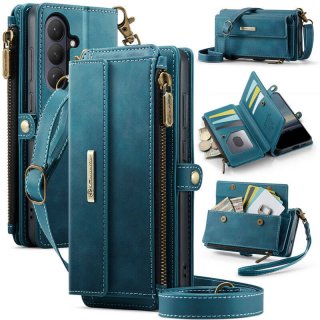 CaseMe Samsung Galaxy S26 Plus Crossbody Wallet Case with RFID Blocking & Wireless Charging Blue