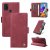YIKATU Samsung Galaxy A21S Skin-touch Wallet Kickstand Case Wine Red