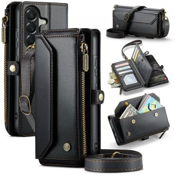 CaseMe Samsung Galaxy A57 Wallet RFID Blocking Crossbody Phone Case Black