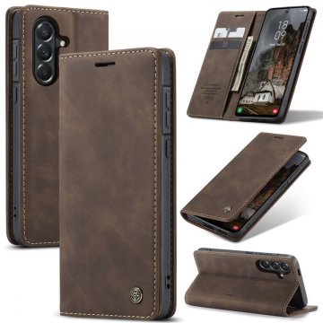 CaseMe Samsung Galaxy A57 Wallet Magnetic Suede Leather Case Coffee