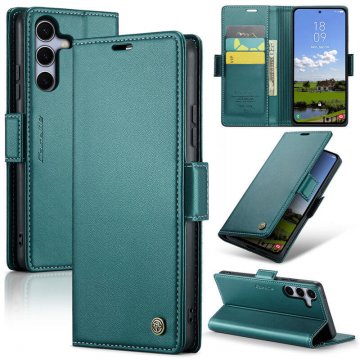 CaseMe Samsung Galaxy S25 FE Wallet RFID Blocking Magnetic Buckle Case Green