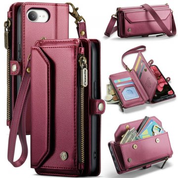 CaseMe iPhone 17e RFID Wallet Crossbody Case with Wireless Charging Red