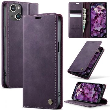 CaseMe iPhone 13 Magnetic Wallet Case with RFID Blocking Purple