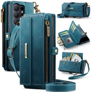 CaseMe Samsung Galaxy S26 Ultra Crossbody Wallet Case with RFID Blocking & Wireless Charging Blue