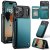 CaseMe iPhone 17 Pro RFID Blocking Card Holder Case with Kickstand Green