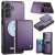 CaseMe Samsung Galaxy S25 Plus Detachable Magnetic Wallet Case with RFID Blocking & Wireless Charging - Purple
