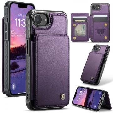 CaseMe iPhone 17e RFID Blocking Card Holder Kickstand Case Purple