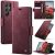 CaseMe Samsung Galaxy S22 Ultra Magnetic Wallet Case with RFID Blocking Red