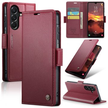 CaseMe Samsung Galaxy A27 Wallet RFID Blocking Magnetic Buckle Case Red
