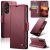 CaseMe Samsung Galaxy A27 Wallet RFID Blocking Magnetic Buckle Case Red