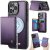 CaseMe iPhone 14 Pro 2-in-1 Detachable Magnetic Wallet Case with RFID Blocking, Card Holder & MagSafe Compatible - Purple