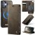 CaseMe iPhone 16 Plus 2-in-1 Magnetic Wallet Case – Wireless Charging & RFID Blocking Coffee