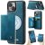 CaseMe iPhone 13 2-in-1 Detachable Magnetic Wallet Case with RFID Blocking, Card Holder & MagSafe Compatible - Blue