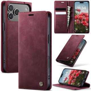 CaseMe iPhone 17 Pro Max Magnetic Wallet Case with RFID Blocking Red