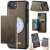 CaseMe iPhone 16e 2-in-1 Detachable Magnetic Wallet Case with RFID Blocking, Card Holder & MagSafe Compatible - Coffee