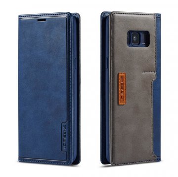 LC.IMEEKE Samsung Galaxy S8 Plus Wallet Magnetic Stand Case with Card Slots Blue