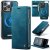 CaseMe iPhone 14 Pro 2-in-1 Magnetic Wallet Case – Wireless Charging & RFID Blocking Blue
