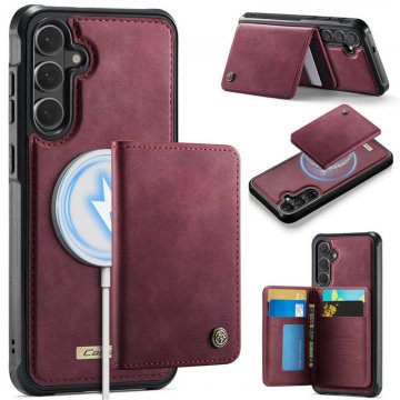 CaseMe Samsung Galaxy S26 Detachable Magnetic Wallet Case with RFID Blocking & Wireless Charging – Red