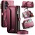 CaseMe Samsung Galaxy S26 Plus RFID Blocking Wallet Crossbody Case with Wireless Charging Red