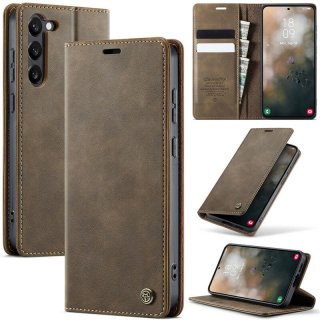 CaseMe Samsung Galaxy S23 Plus Magnetic Wallet Case with RFID Blocking Coffee