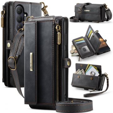 CaseMe Samsung Galaxy S26 Crossbody Wallet Case with RFID Blocking & Wireless Charging Black