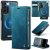 CaseMe Samsung Galaxy S22 2-in-1 Magnetic Wallet Case – Wireless Charging & RFID Blocking Blue