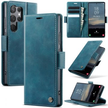 CaseMe Samsung Galaxy S23 Ultra Magnetic Wallet Case with RFID Blocking Blue