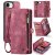 CaseMe iPhone 17e Wallet Magnetic Case with Wrist Strap Red