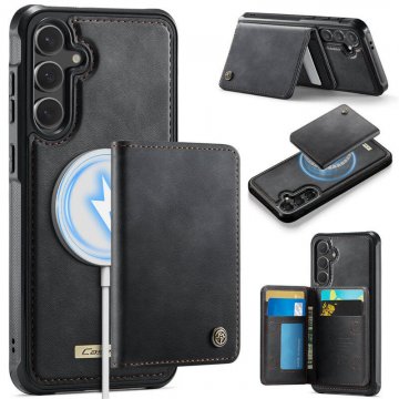 CaseMe Samsung Galaxy S24 FE Detachable Magnetic Wallet Case with RFID Blocking & Wireless Charging - Black