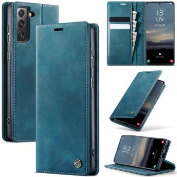 CaseMe Samsung Galaxy S21 FE Magnetic Wallet Case with RFID Blocking Blue