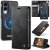 CaseMe Samsung Galaxy S25 Edge 2-in-1 Magnetic Wallet Case – Wireless Charging & RFID Blocking Black