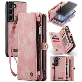 CaseMe Samsung Galaxy S23 Plus Wallet Case with Wrist Strap Pink