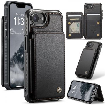 CaseMe iPhone 17e RFID Blocking Card Holder Kickstand Case Black