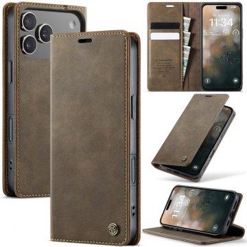 CaseMe iPhone 17 Pro Max Magnetic Wallet Case with RFID Blocking Coffee