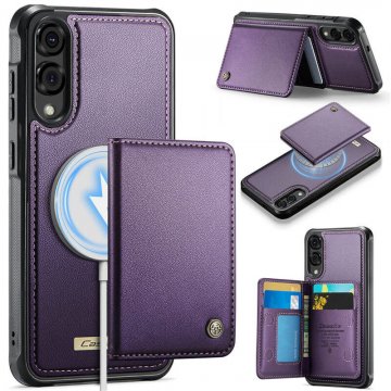 CaseMe Samsung Galaxy S25 Edge Detachable Magnetic Wallet Case with RFID Blocking & Wireless Charging - Purple