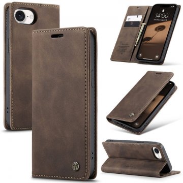 CaseMe iPhone 17e Wallet Magnetic Suede Leather Case Coffee